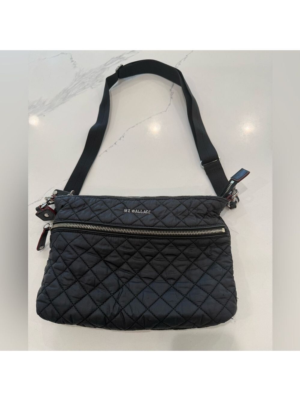 MZ Wallace Crosby black quilted nylon Crossbody Bag One size